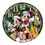 Ceas Craciun , Lemn, 40cm, Multicolor, CCRUV013 - imagine 5