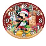 Ceas Craciun , Lemn, 40cm, Multicolor, CCRUV014 - imagine 4