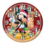 Ceas Craciun , Lemn, 40cm, Multicolor, CCRUV014 - imagine 5