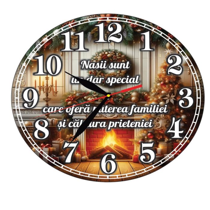 Ceas Craciun, Nasi, Lemn, 40cm, Multicolor, CCRUV016 - imagine 4