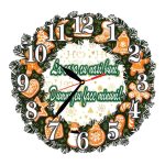 Ceas Craciun, Nasi, Lemn, 40cm, Multicolor, CCRUV017