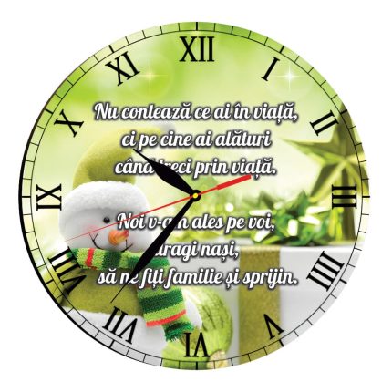 Ceas Craciun, Nasi, Lemn, 40cm, Multicolor, CCRUV018