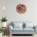 Ceas Craciun, Fini, Lemn, 40cm, Multicolor, CCRUV023 - imagine 2