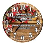 Ceas Craciun, Fini, Lemn, 40cm, Multicolor, CCRUV023 - imagine 5