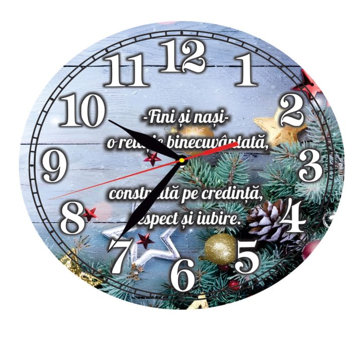 Ceas Craciun, Nasi, Fini, Lemn, 40cm, Multicolor, CCRUV024 - imagine 4