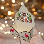 Cutii lemn aranjamente florale Craciun, Multicolor, CCUV002 - imagine 2