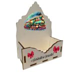 Cutii lemn aranjamente florale Craciun, Multicolor, CCUV005 - imagine 3