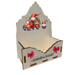 Cutii lemn aranjamente florale Craciun, Multicolor, CCUV006 - imagine 3