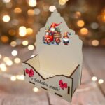 Cutii lemn aranjamente florale Craciun, Multicolor, CCUV006 - imagine 2