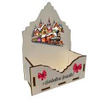 Cutii lemn aranjamente florale Craciun, Multicolor, CCUV007 - imagine 3