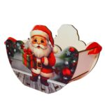 Cutie lemn aranjamente florale Craciun, Multicolor, 20x10x14 cm, CCUV009 - imagine 5