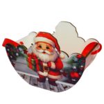 Cutie lemn aranjamente florale Craciun, Multicolor, 20x10x14 cm, CCUV009 - imagine 4