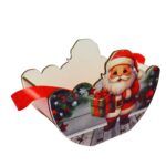 Cutie lemn aranjamente florale Craciun, Multicolor, 20x10x14 cm, CCUV009 - imagine 3