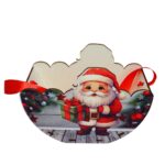 Cutie lemn aranjamente florale Craciun, Multicolor, 20x10x14 cm, CCUV009 - imagine 2