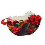 Cutie lemn aranjamente florale Craciun, Multicolor, 20x10x14 cm, CCUV010 - imagine 3