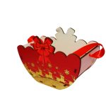 Cutie lemn aranjamente florale Craciun, Multicolor, 20x10x14 cm, CCUV012 - imagine 4
