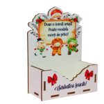Cutii lemn aranjamente florale Craciun, Multicolor, CCUV015 - imagine 2