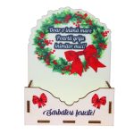 Cutii lemn aranjamente florale Craciun, Multicolor, CCUV016