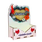 Cutii lemn aranjamente florale Craciun, Multicolor, CCUV018 - imagine 2