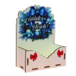 Cutii lemn aranjamente florale Craciun, Multicolor, CCUV021 - imagine 2