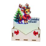 Cutii lemn aranjamente florale Craciun, Multicolor, CCUV023