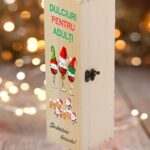 Cutie de vin, Craciun, Lemn, 35x10x10 cm, CVNCUV002 - imagine 2