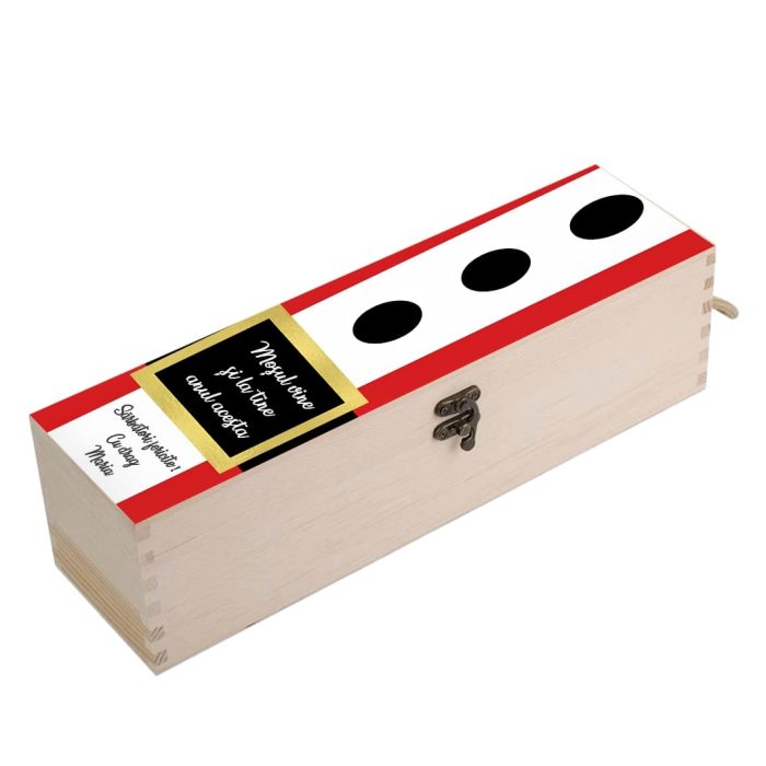 Cutie de vin, Craciun, Lemn, 35x10x10 cm, CVNCUV003 - imagine 5