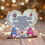 Decoratiune Cadou, Personalizata, Indragostiti, Lemn, 21,5x20cm, DCCRUV003 - imagine 2