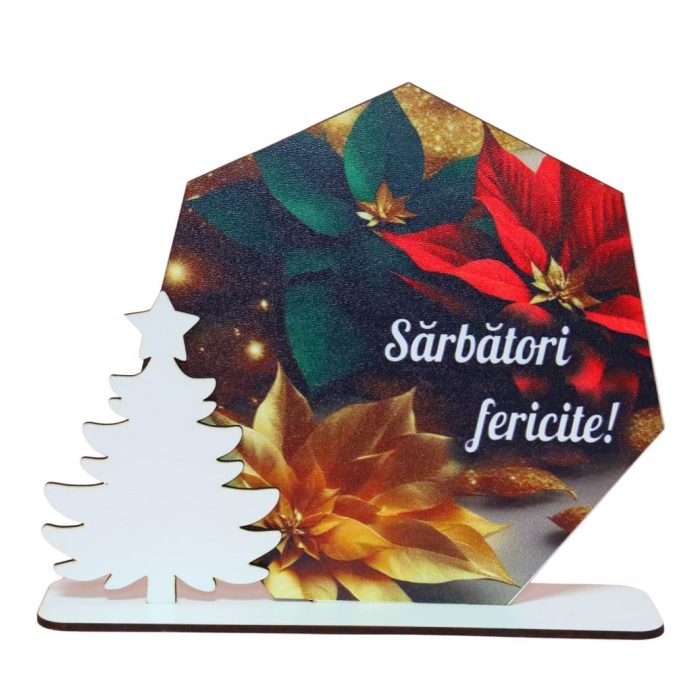 Baza pentru licheni, Sarbatori, Craciun, Lemn, 22x16cm, DCCRUV014 - imagine 1