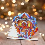 Baza pentru licheni, Sarbatori, Craciun, Lemn, 22x16cm, DCCRUV017 - imagine 2