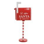 Decoratiune de Craciun, Vintage, Cutie Postala, Rosu, Lemn, 20x10x46cm, DCJ276 - imagine 6