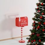 Decoratiune de Craciun, Vintage, Cutie Postala, Rosu, Lemn, 20x10x46cm, DCJ276 - imagine 2