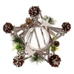 Decoratiune de Craciun, Suport, Lumanare, Lemn, Stea Glitter, 31x31x10cm, DCJ306 - imagine 2