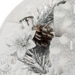 Decoratiune de Craciun, Lumanari, Platou Decorativ, Argintiu, 24cm, DCJ312 - imagine 2