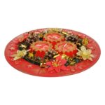 Decoratiune de Craciun, Lumanare, Platou Decorativ, Rosu, 24cm, DCJ316 - imagine 2