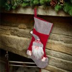 Decoratiune de Craciun, Cizmulita, Rosu, Gri, Mos Craciun, 45cm, DCJ334 - imagine 2