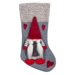 Decoratiune de Craciun, Cizmulita, Gnome, Codite, Inimi Rosii, 45cm, DCJ337