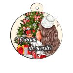 Glob Lemn, Craciun, Multicolor, 9cm, GLUV006 - imagine 4