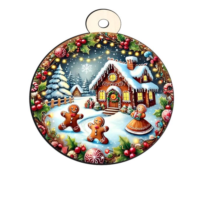 Glob Lemn, Craciun, Multicolor, 9cm, GLUV009 - imagine 4