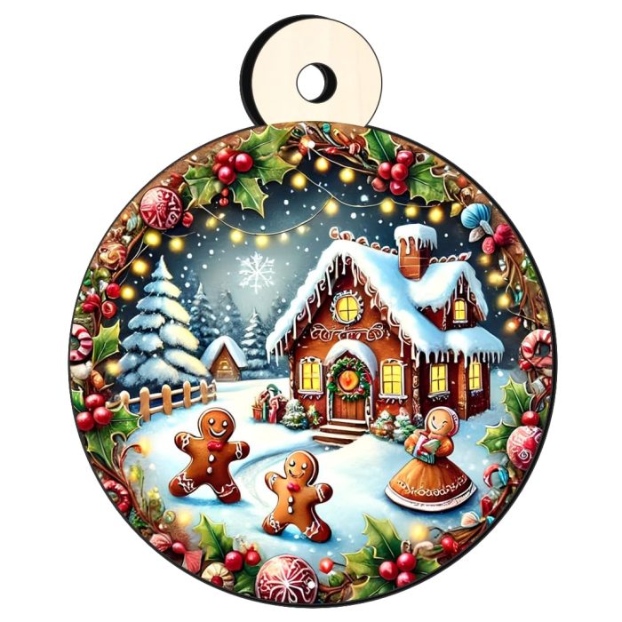Glob Lemn, Craciun, Multicolor, 9cm, GLUV009 - imagine 1