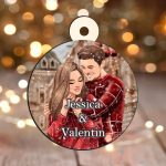 Glob Lemn, Craciun, Cuplu, Multicolor, 9cm, GLUV010 - imagine 2