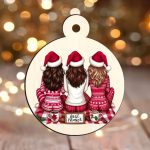 Glob Lemn, Craciun, Prieteni, Multicolor, 9cm, GLUV016 - imagine 2