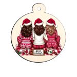 Glob Lemn, Craciun, Prieteni, Multicolor, 9cm, GLUV016 - imagine 4