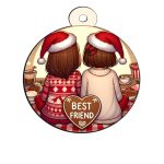 Glob Lemn, Craciun, Prieteni, Multicolor, 9cm, GLUV017 - imagine 4