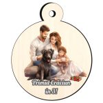 Glob Lemn, Craciun, Familie, Multicolor, 9cm, GLUV019