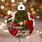 Glob Lemn, Craciun, Familie, Multicolor, 9cm, GLUV023 - imagine 2