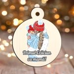 Glob Lemn, Craciun, Familie, Multicolor, 9cm, GLUV025 - imagine 2