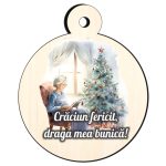 Glob Lemn, Craciun, Bunici, Multicolor, 9cm, GLUV027