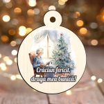 Glob Lemn, Craciun, Bunici, Multicolor, 9cm, GLUV027 - imagine 2