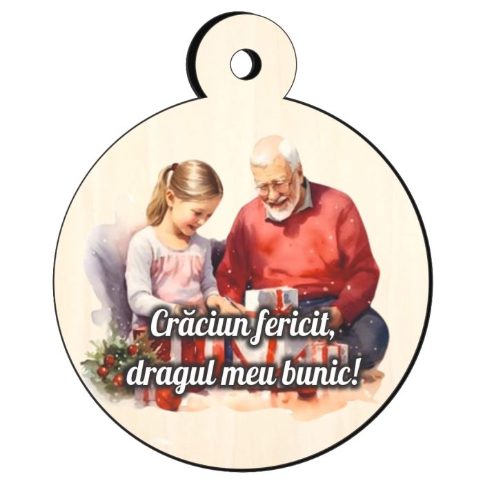 Glob Lemn, Craciun, Bunici, Multicolor, 9cm, GLUV030 - imagine 1